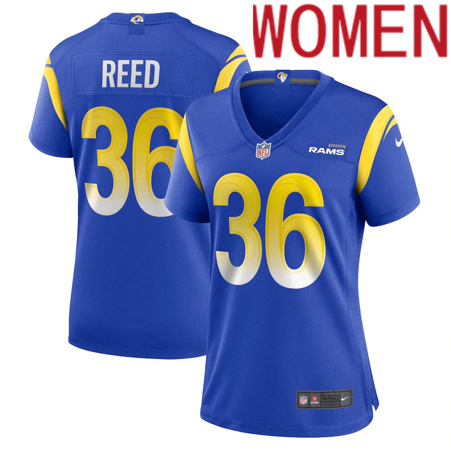 Women Los Angeles Rams #36 J.R. Reed Nike Royal Game NFL Jersey->women nfl jersey->Women Jersey